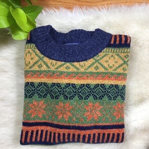 🎈last chance!🎈Blue J Snowflake Print Sweater Blue and Green